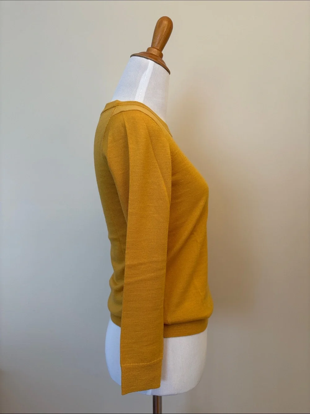 J. Crew Mustard Crewneck Merino Wool Sweater with Turtle Embroidery